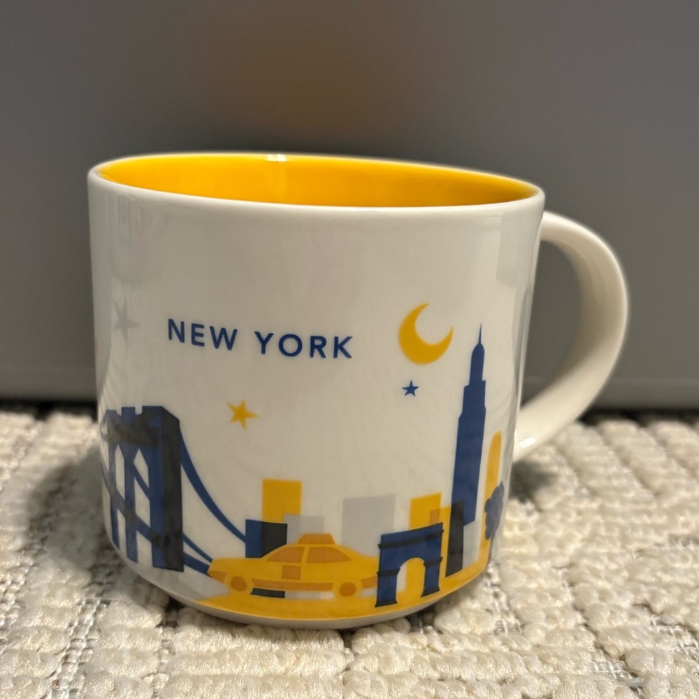 Starbucks New York You Are Here Collection Skyline Mug - White and Yellow 2017